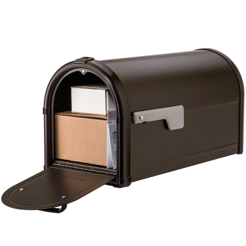 Architectural Mailboxes Hillsborough Steel Post Mounted Mailbox with Closure & Reviews